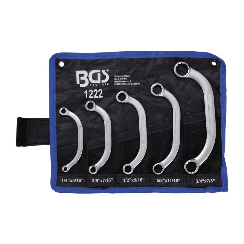 Set ukrivljenih ključev obroč-obroč | 5-delni | Inčne mere 1/4" - 7/8"