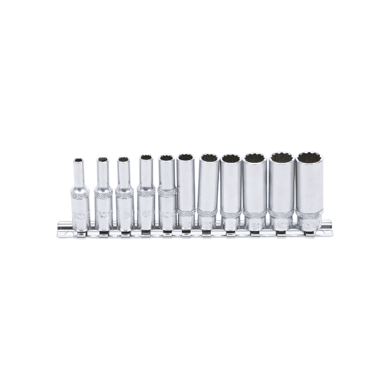 Set nasadnih ključev 1/4" 12-robi podaljšani 11-delni