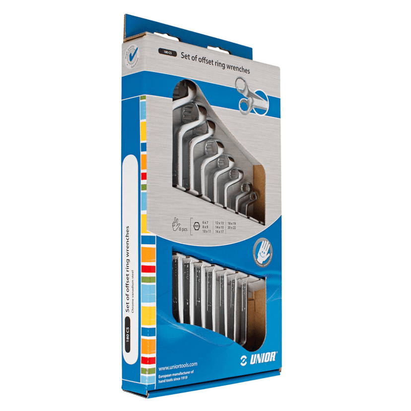 Set ključev obroč-obroč 8-delni 6x7-20x22mm