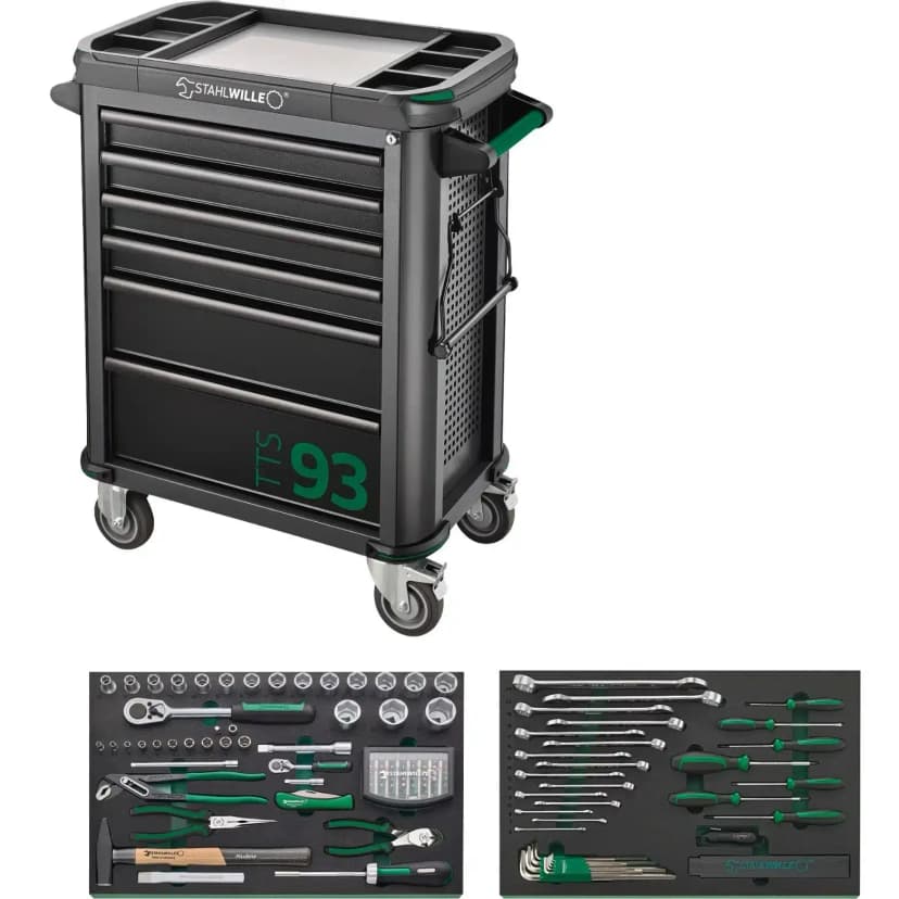 Voziček s 130-delnim setom orodja (6 predalni)