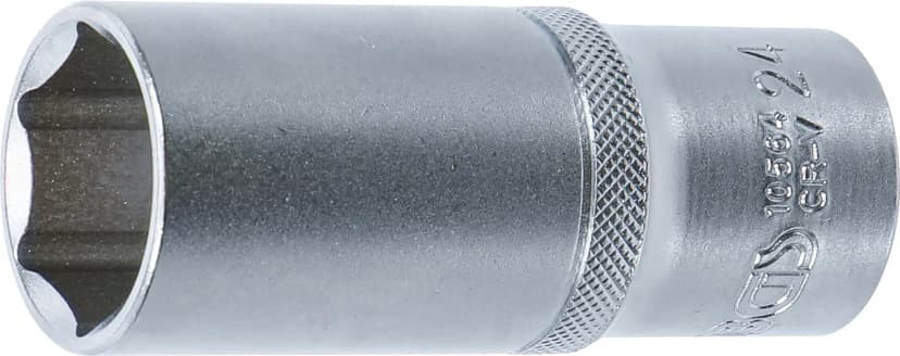 Nasadni ključ, šestrobi, globok| pogon 12.5 mm (1/2")| 24 mm