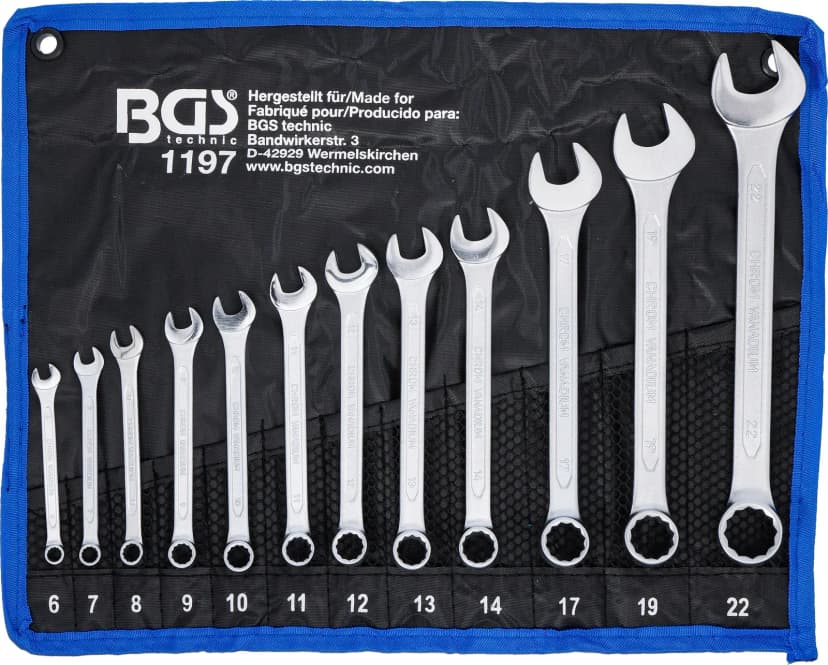 Set kombiniranih ključev, 6 - 22 mm, 12-delni