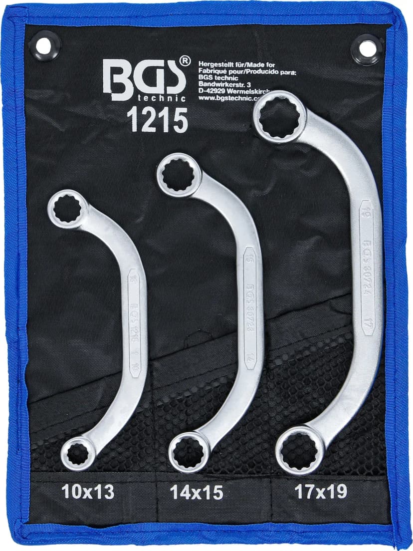 Set obročnih ključev za težko dostopna mesta, 10 x 13 - 17 x 19 mm, 3-delni
