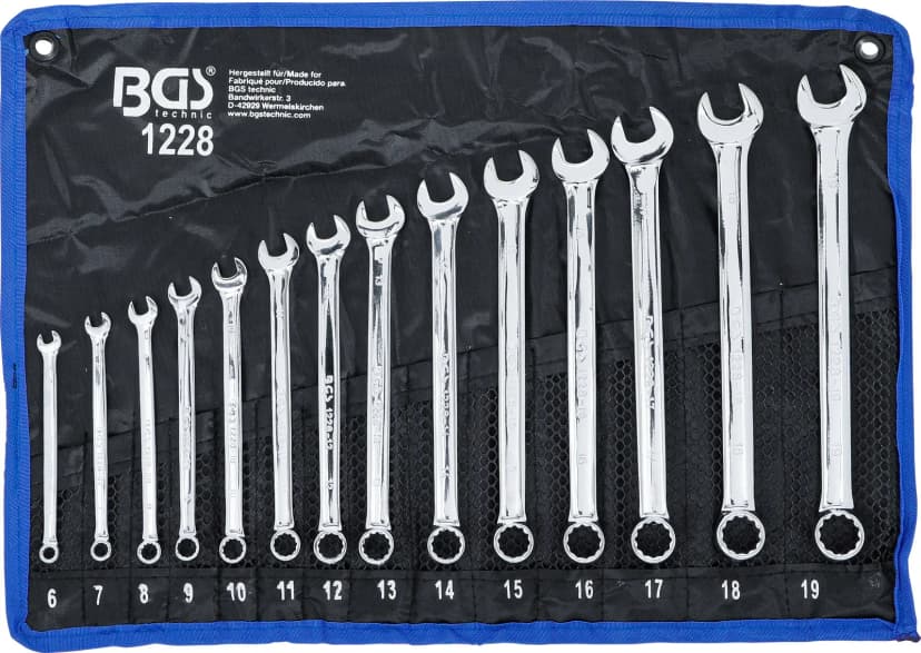 Set kombiniranih ključev, ekstra dolg, 6 - 19 mm, 14-delni