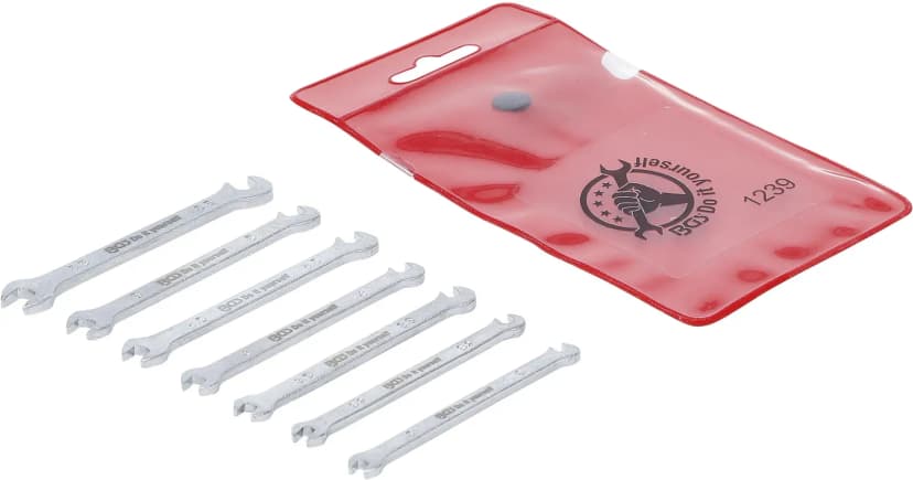 Set dvostranskih viličastih ključev, mini izvedba, 3 - 5.5 mm, 7-delni