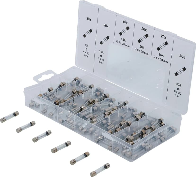 Set steklenih varovalk, 120-delni