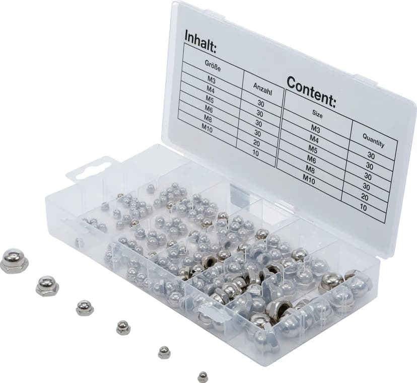 Set kapastih šestrobih matic, 150-delni