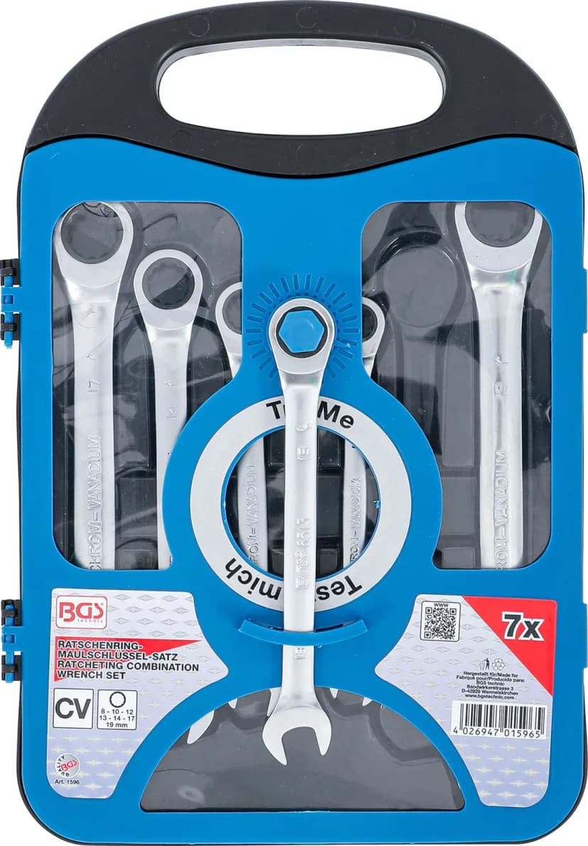 Set račnastih kombiniranih ključev, 8 - 19 mm, 7-delni