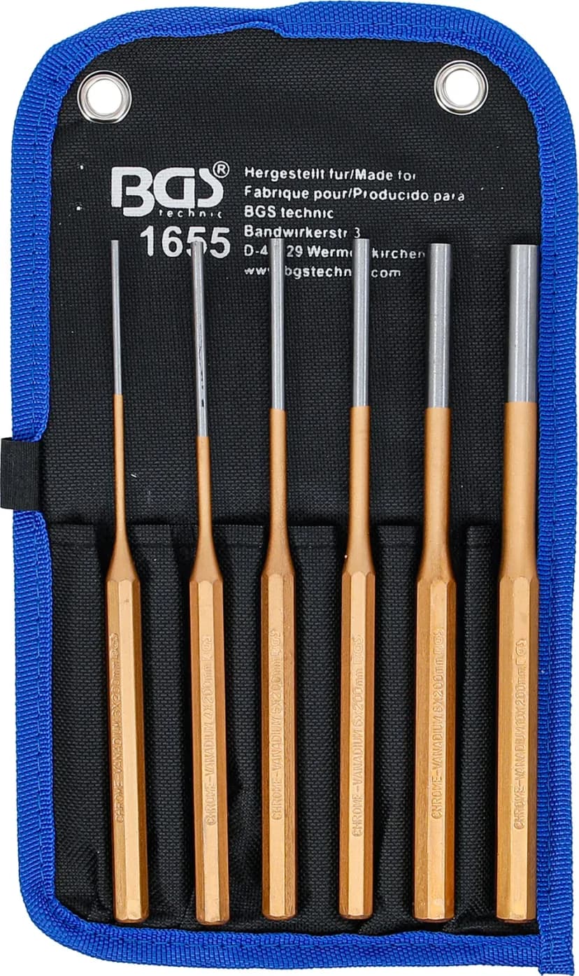 Set valjastih izbijačev, 200 mm, 3 - 10 mm, 6-delni