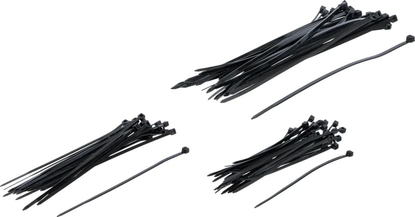 Set kabelskih vezic, črna, 100 x 200 mm, 75-delni
