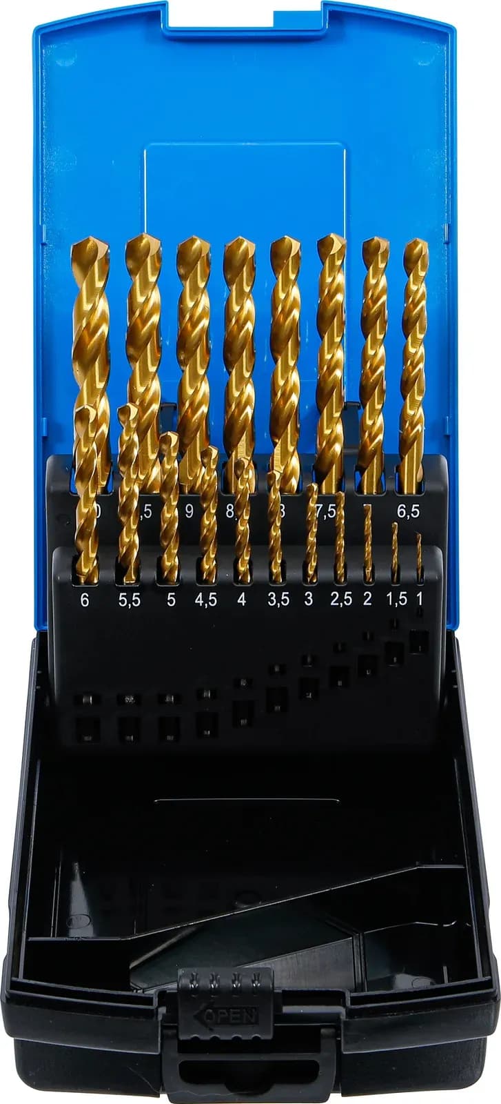 Spiralni sveder, HSS G, titanov nitrid, 1 - 10 mm, 19 kosov