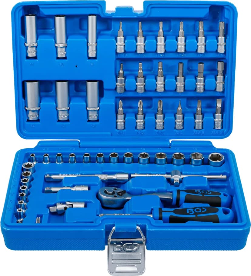 Set nasadnih ključev, pogon 6.3 mm (1/4"), 53-delni