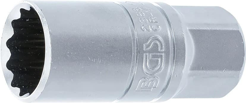 Nasadni ključ za svečke z gumijastim vložkom, 12-robni, pogon 12.5 mm (1/2"), 21 mm