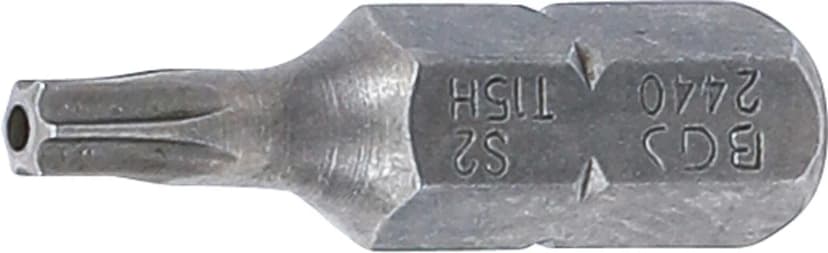 Bit, dolžina 25 mm, pogon 6.3 mm (1/4"), T-profil z zaščito proti odpiranju (za Torx) T15