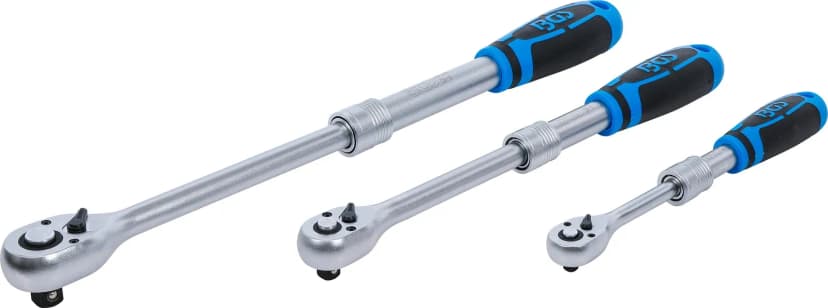 Set preklopnih raglj, podaljšljiv, 6.3 mm (1/4") - 10 mm (3/8") - 12.5 mm (1/2"), 3-delni