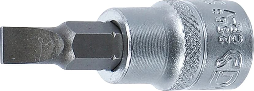 Nasadni ključ z bitom, pogon 10 mm (3/8"), ploski SL 7 mm