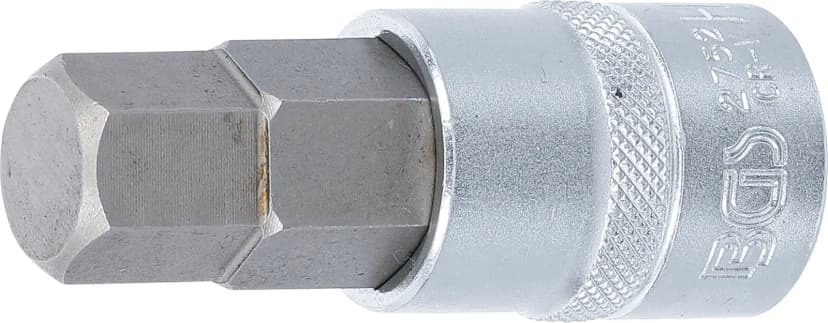 Nasadni ključ z bitom, dolžina 70 mm, pogon 12.5 mm (1/2"), notranji šestrob 11/16"
