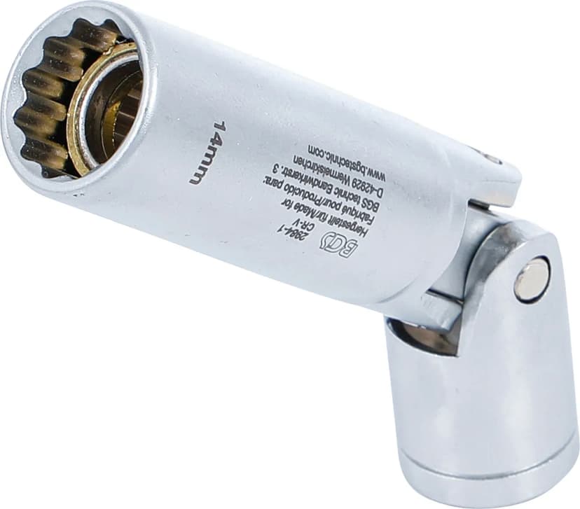 Zglobni nasadni ključ za grelne svečke, 12-robni, pogon 10 mm (3/8"), 14 mm