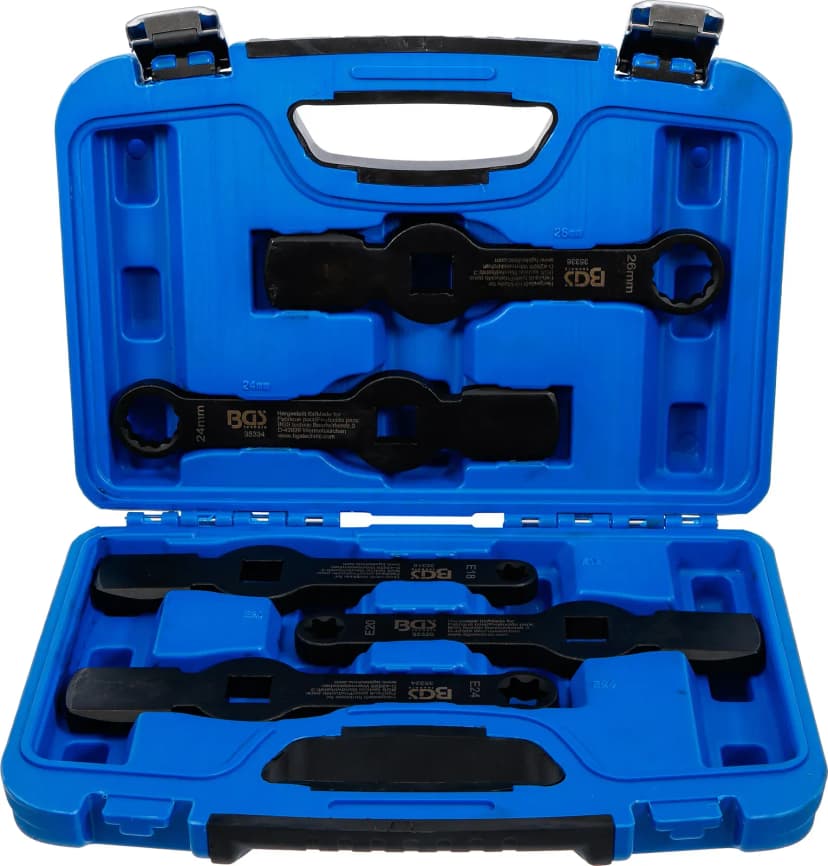 Set udarnih obročnih ključev, 12-robni / E-profil (za Torx), 5-delni