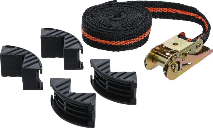 Pritrdilni trak z ragljo, s 4 zaščitnimi čeljustmi, 5 m x 25 mm