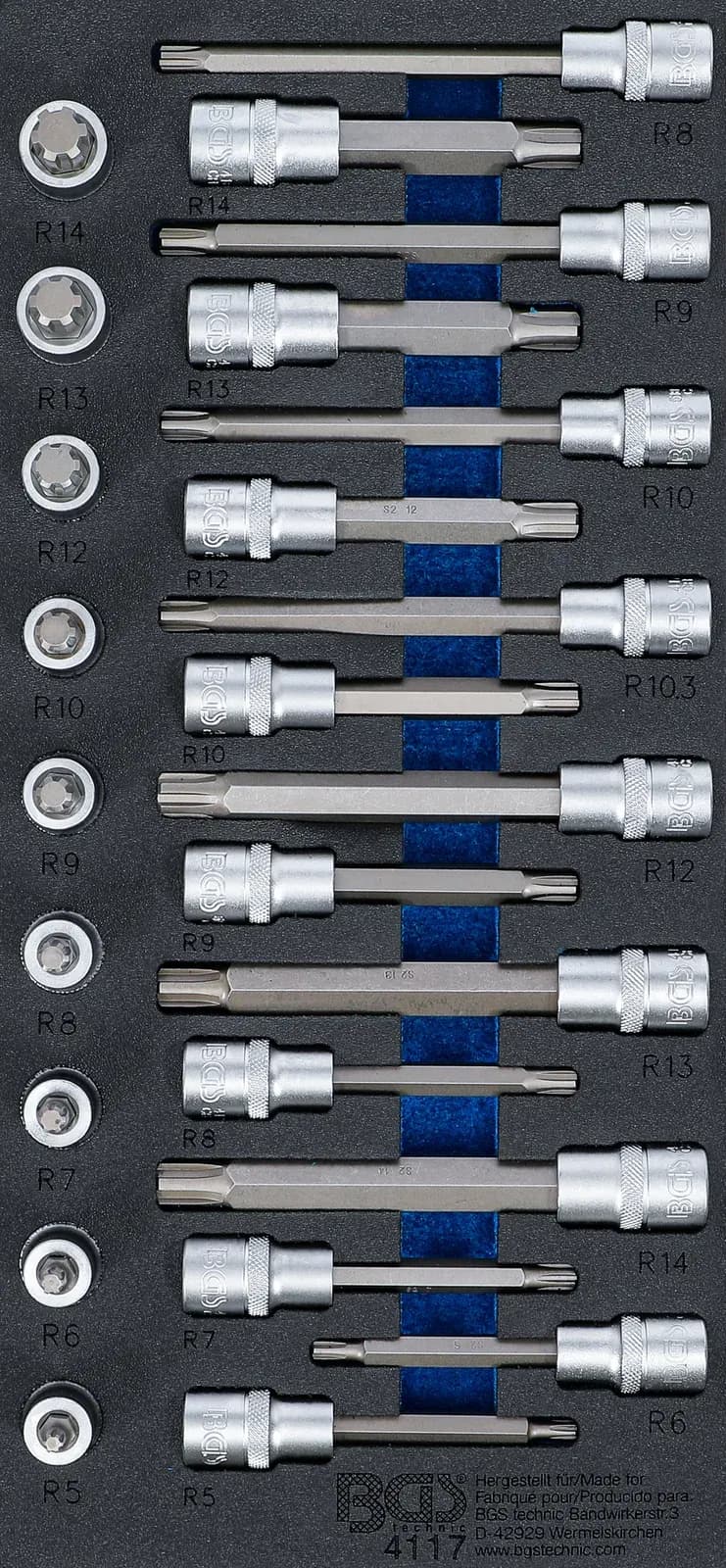 Modul za predal 1/3: set nasadnih ključev z bitom, 12.5 mm (1/2"), zobati profil (za RIBE), 25-delni