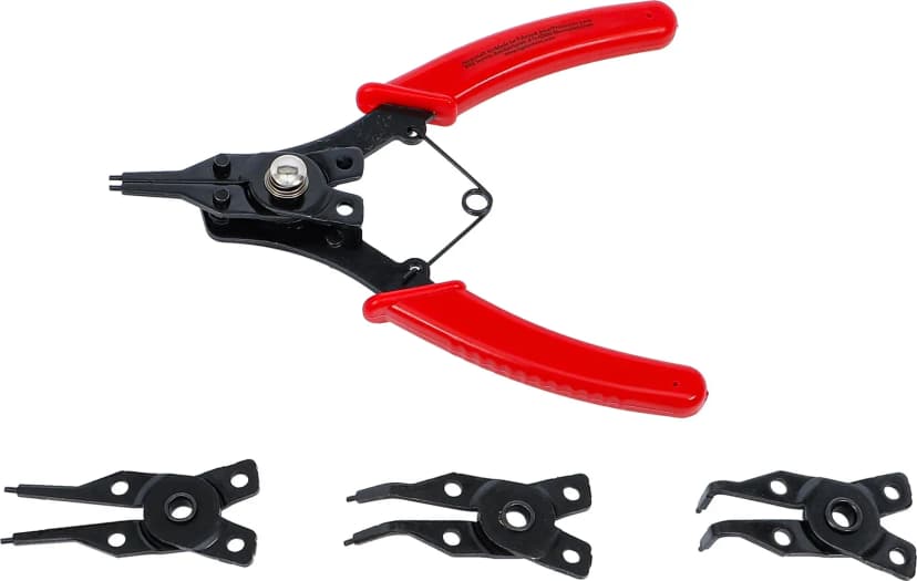 Klešče za varovalne obroče z zamenljivimi glavami, 160 mm, 5 kosov