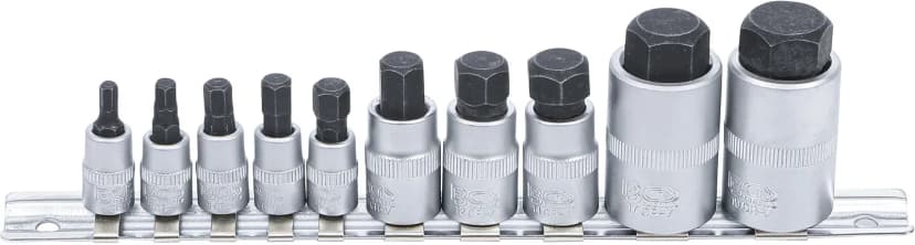 Set nasadnih ključev z biti, ekstra kratki, notranji šestrob 4 - 19 mm, 10-delni