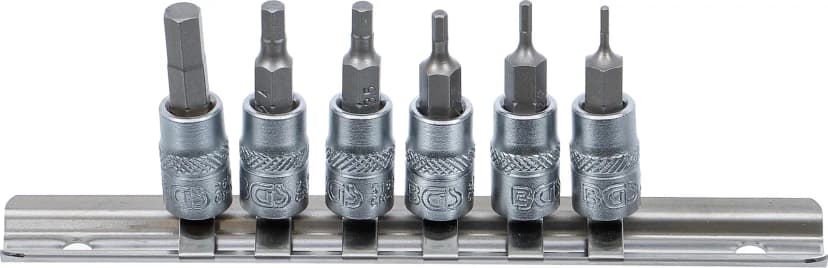 Set nasadnih ključev z biti, pogon 6.3 mm (1/4"), notranji šestrob 1.5 - 6 mm, 6-delni