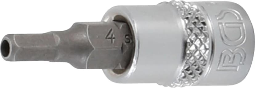 Nasadni ključ z bitom, pogon 6.3 mm (1/4"), notranji šestrob z izvrtino 4 mm