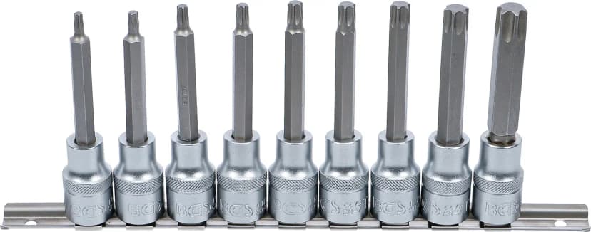 Set nasadnih ključev z biti, pogon 12.5 mm (1/2"), T-profil (za Torx), 9-delni