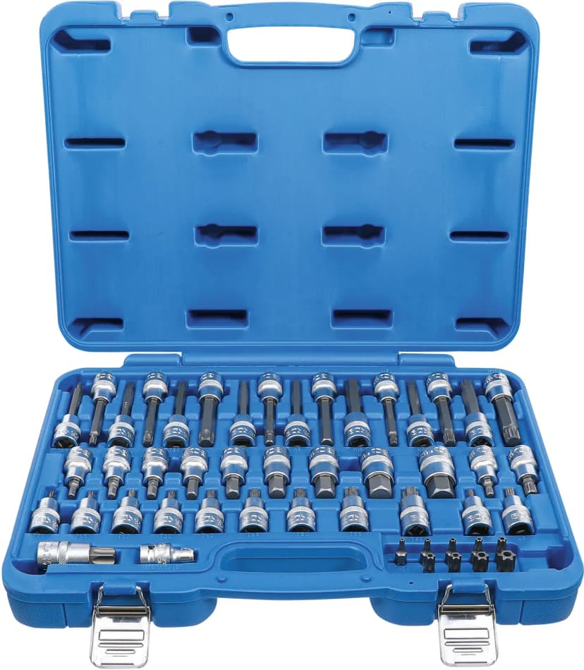 Set nasadnih ključev z biti, pogon 12.5 mm (1/2"), pogon 8 mm (5/16"), 49-delni