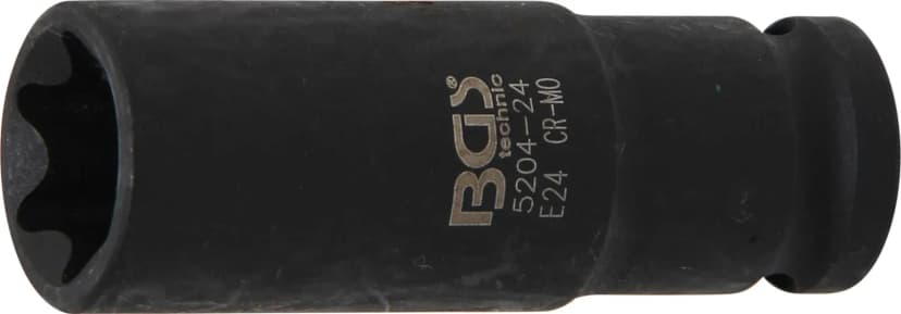 Udarni nasadni ključ E-profil, globok, pogon 12.5 mm (1/2"), E24