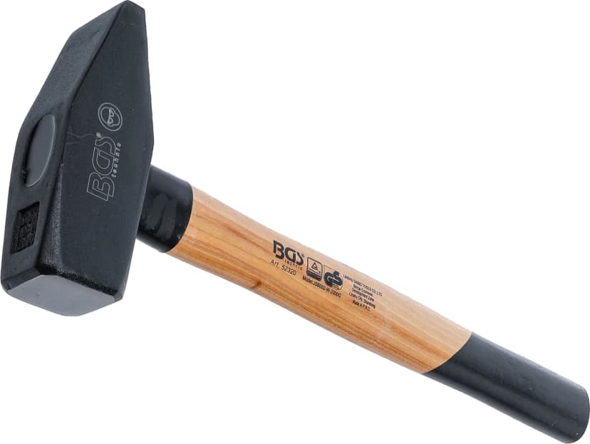 Ključavničarsko kladivo, ročaj iz hikorija, DIN 1041, 2000 g
