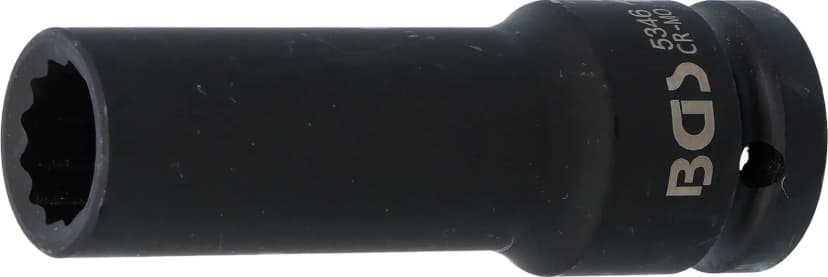 Udarni nasadni ključ, 12-robni, globok, pogon 20 mm (3/4"), 19 mm
