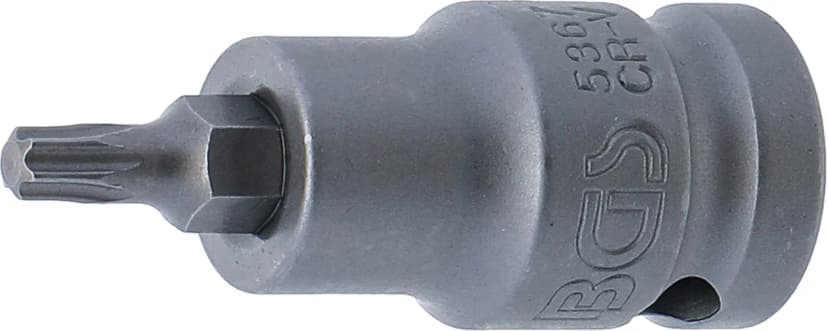 Udarni nasadni ključ z bitom, dolžina 55 mm, pogon 12.5 mm (1/2"), T-profil (za Torx) T27