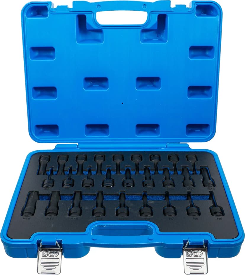 Set udarnih nasadnih ključev z bitom, pogon 12.5 mm (1/2"), 27-delni