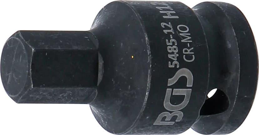 Udarni nasadni ključ z bitom, dolžina 42 mm, pogon 12.5 mm (1/2"), notranji šestrob 12 mm