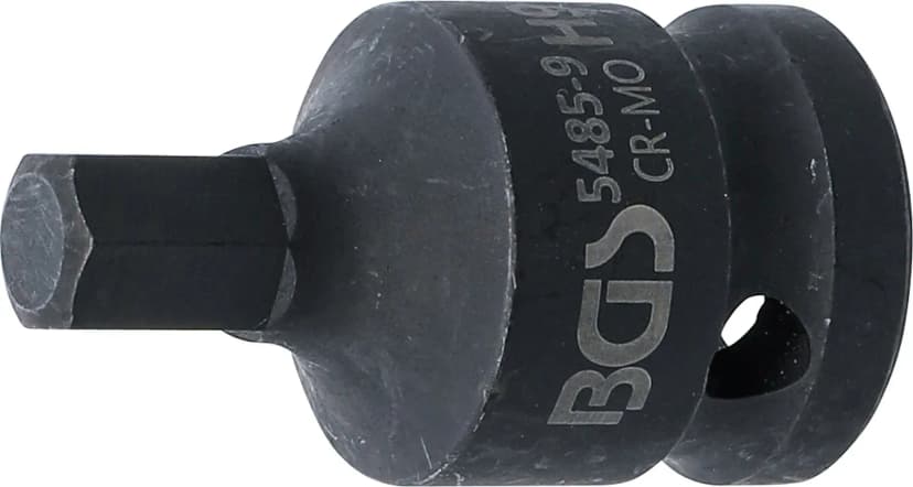 Udarni nasadni ključ z bitom, dolžina 42 mm, pogon 12.5 mm (1/2"), notranji šestrob 9 mm