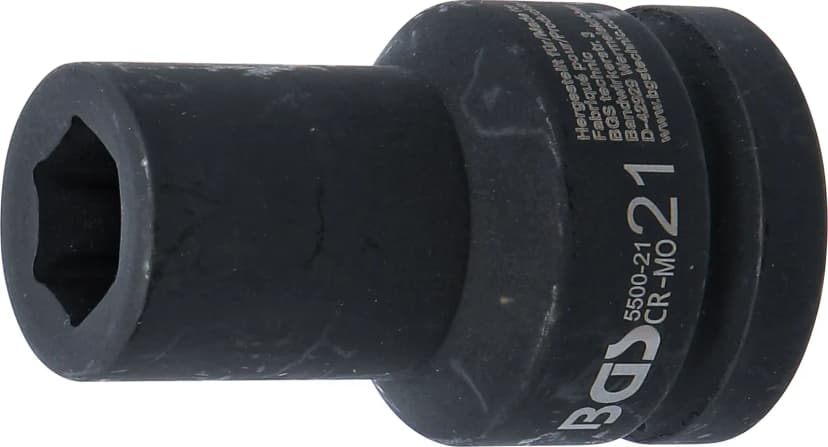 Udarni nasadni ključ, šestrobi, globok, pogon 25 mm (1"), 21 mm