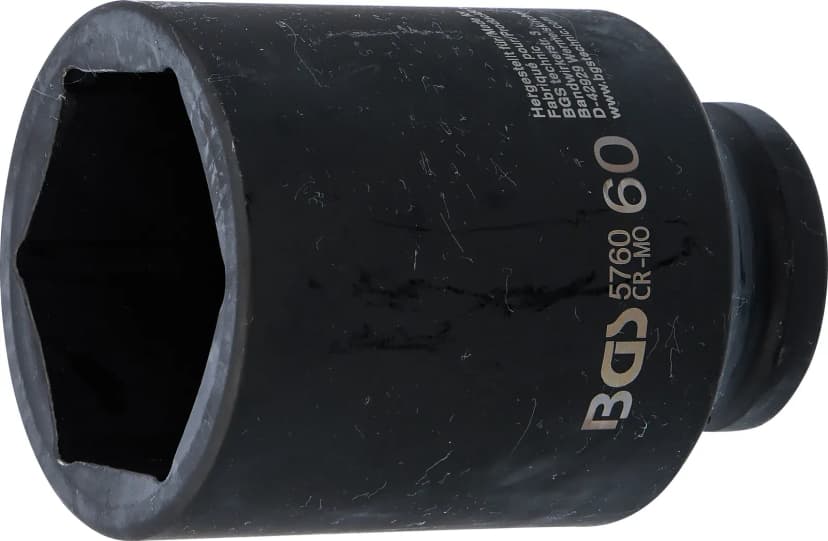 Udarni nasadni ključ, šestrobi, globok, pogon 20 mm (3/4"), 60 mm
