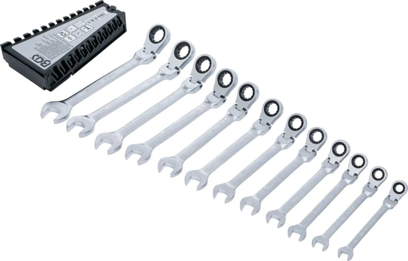 Set račnastih kombiniranih ključev, nastavljiva, 8 - 19 mm, 12-delni
