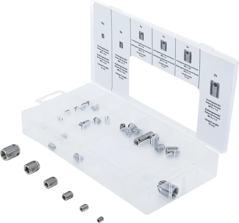 Set navojnih vložkov, samorezni, 32-pcs.