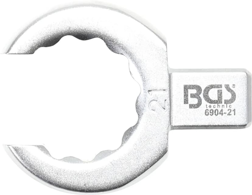 Nasadni obročni ključ, odprti tip, 21 mm, štirirob 9 x 12 mm