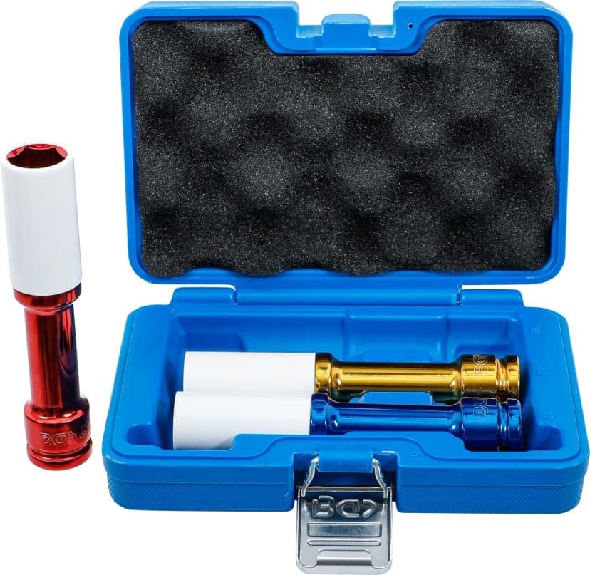 Set zaščitnih udarnih nasadnih ključev, pogon 12.5 mm (1/2"), globina 150 mm, 17 / 19 / 21 mm, 3-delni
