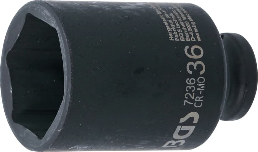 Udarni nasadni ključ, šestrobi, globok, pogon 12.5 mm (1/2"), 36 mm