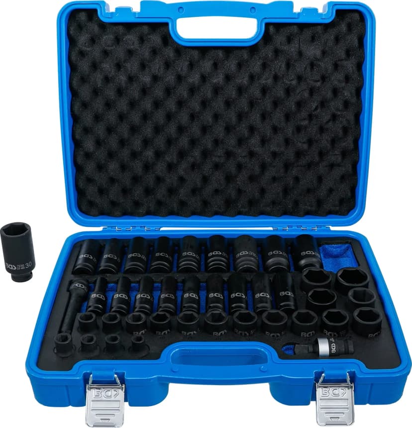 Set udarnih nasadnih ključev, šestrobi, pogon 12.5 mm (1/2"), 9 - 30 mm, 40-delni