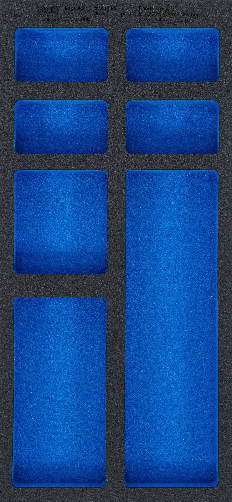 Modul za predal 1/3, prazen: 7 predalov za shranjevanje, 408 x 189 x 32 mm