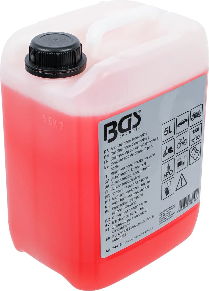 Koncentrat avtošampona, rdeča, 5 l