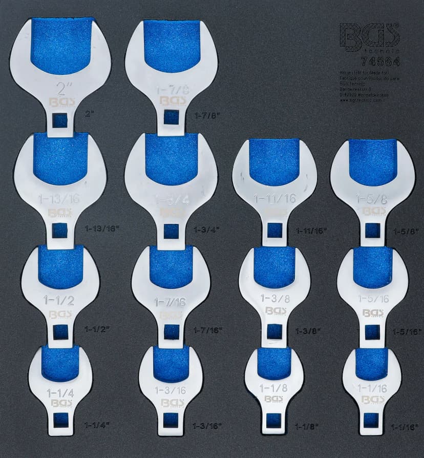 Modul za predal 2/3: Set viličastih nastavkov za cevne priključke, pogon 12.5 mm (1/2"), palčne velikosti, 14-delni