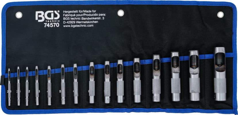 Set luknjačev, 2 - 22 mm, 15-delni